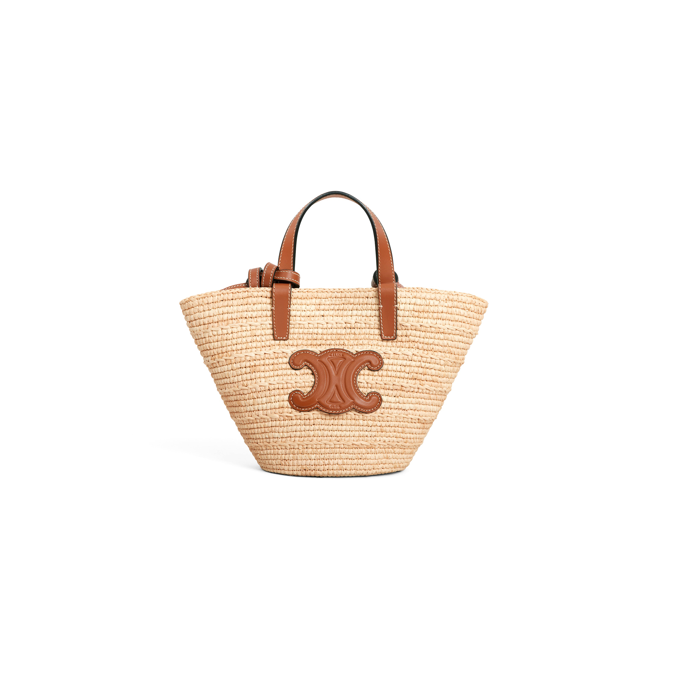 ce**e nano S*pple ce**e classic panier in raffia and calfskin 10m582dz2.02nt (22*15.5*9.5cm)